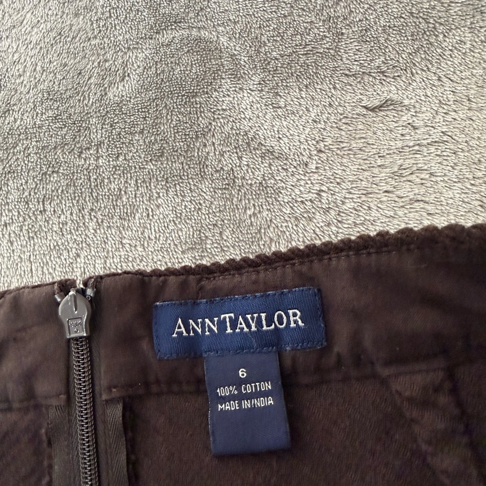 Y2K Ann Taylor Brown Corduroy A-line Skirt Size 6 Minimal Classic Quiet Luxury - Picture 10 of 14